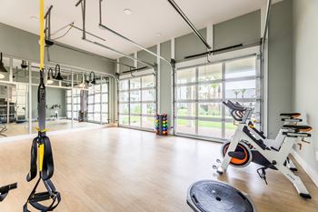 the preserve at ballantyne commons community exercise room at The Livano Kemah, Texas